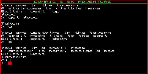 Screen dump from "Dunric's 8K Adventure"